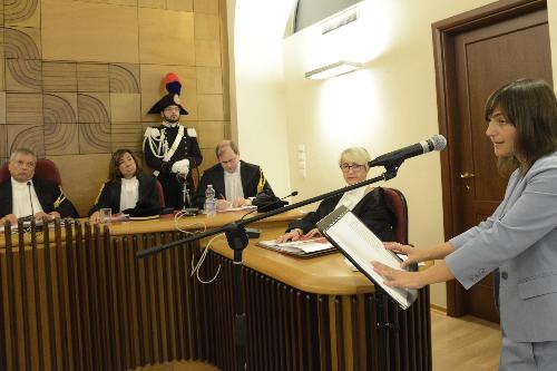 Debora Serracchiani (Presidente Regione Friuli Venezia Giulia) alla seduta della sezione regionale della Corte dei Conti - Trieste 30/06/2017